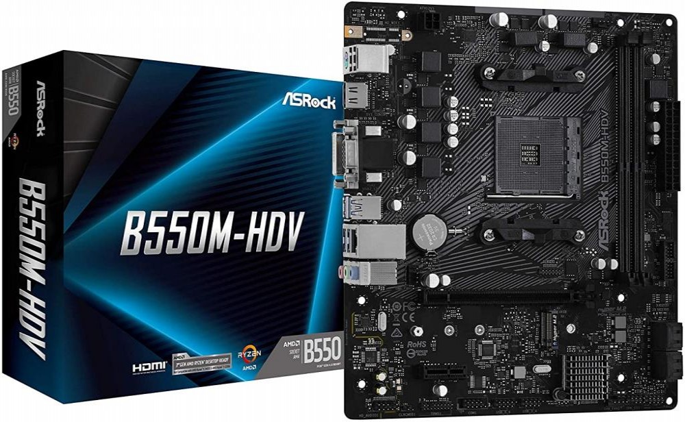 Placa Mãe Asrock B550M-HDV AMD (AM4)  MB